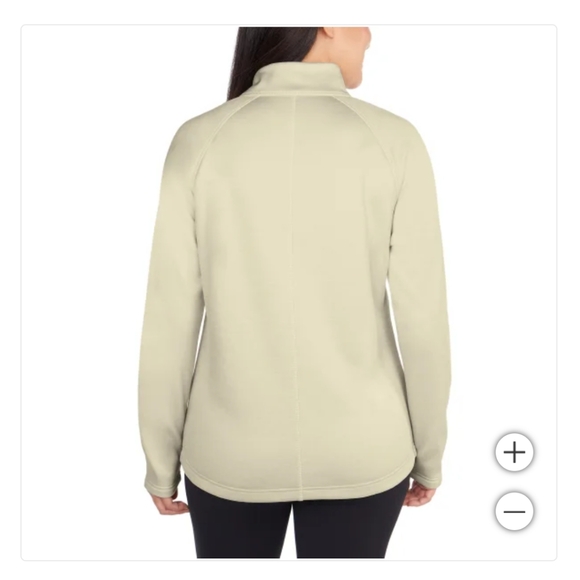 New! Kirkland Signature Ladies' women girls Fleece Full Zip Jacket Cream Size XL - Picture 3 of 5